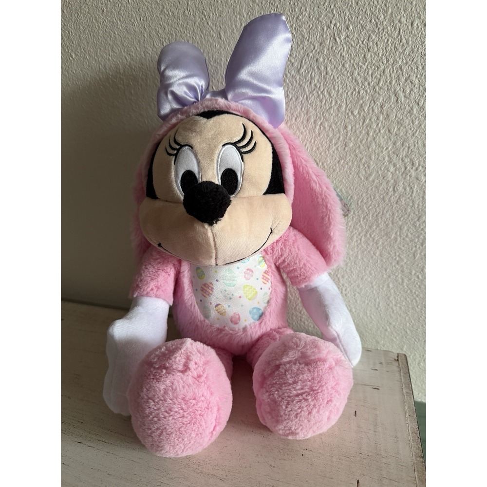Disney Minnie Mouse Large‎ Pink Easter Bunny 17" Plush by Just Play - New NWT
